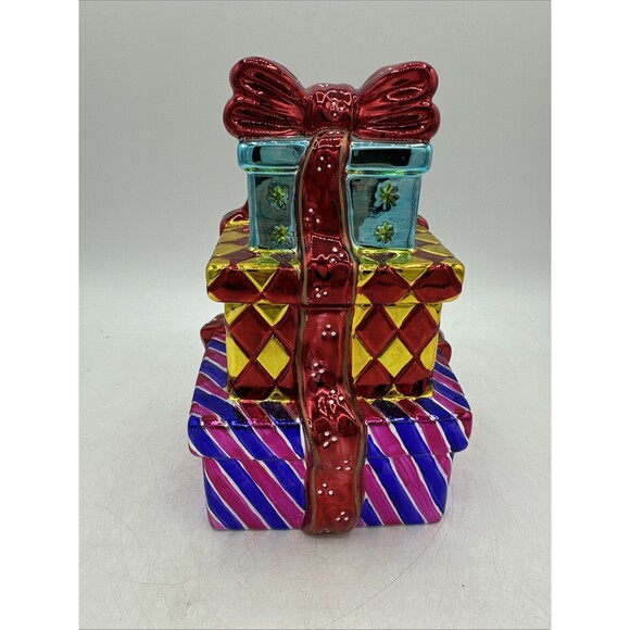 Christopher Radko Galerie 2006 Tower Of Gifts Presents Box Container Decor Jar - Picture 5 of 16